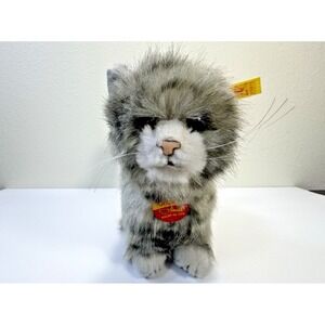 Steiff Cat Whiskas Mom Cat Standing Gray Plush Original Ear‎ Tag 075875